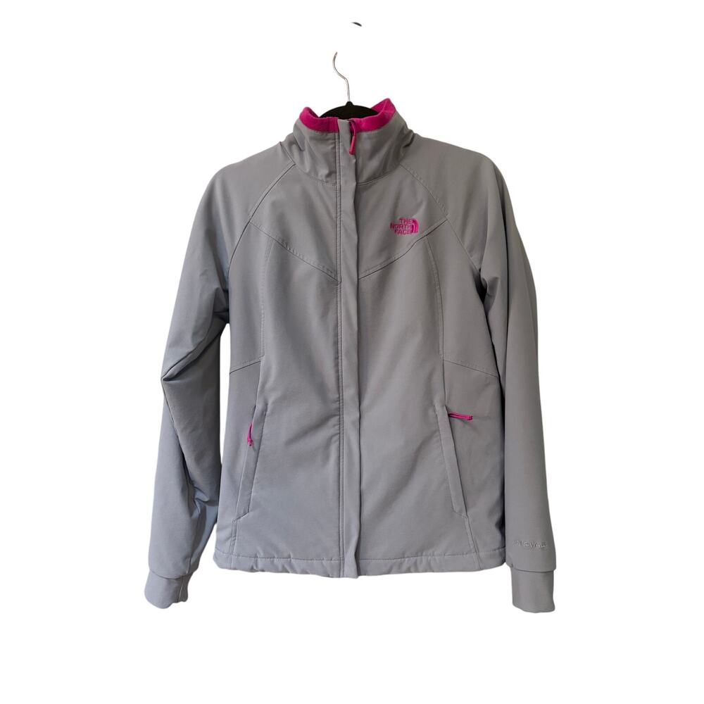 THE NORTH FACE Ruby Raschel Jacket Coat Gray Windfall Pink Fleece Lined Sz S